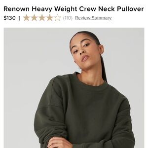 Alo dark green pullover sweatshirt